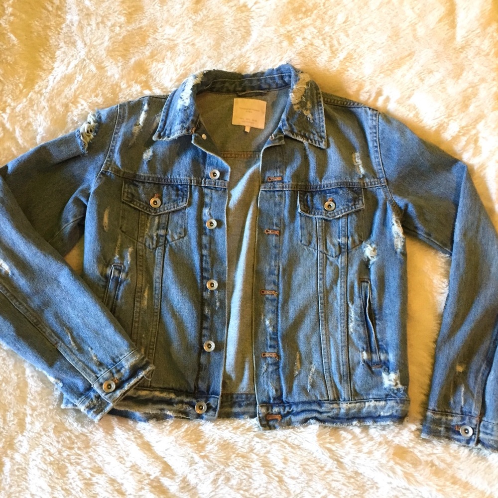 Zara Distressed Denim Jacket
